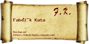 Fabók Kata névjegykártya